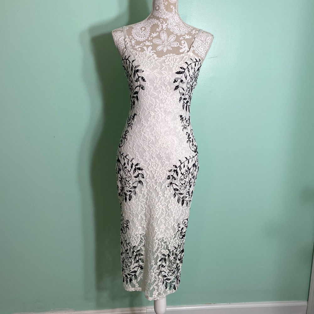 Black and white floral dress